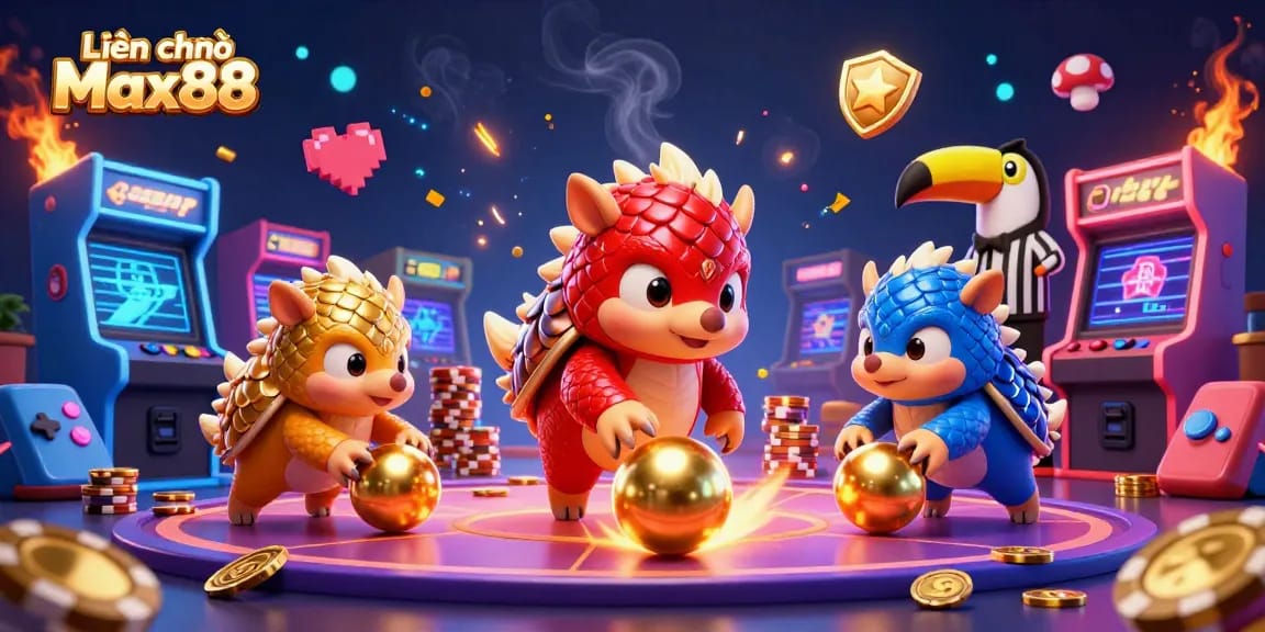 Engage in a thrilling casino experience with Liên hệ Max88 as pangolins roll through poker chips.