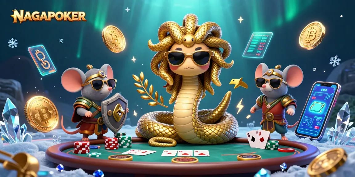 NAGAPOKER enhances your poker strategy with Medusa and friends at a vibrant casino.