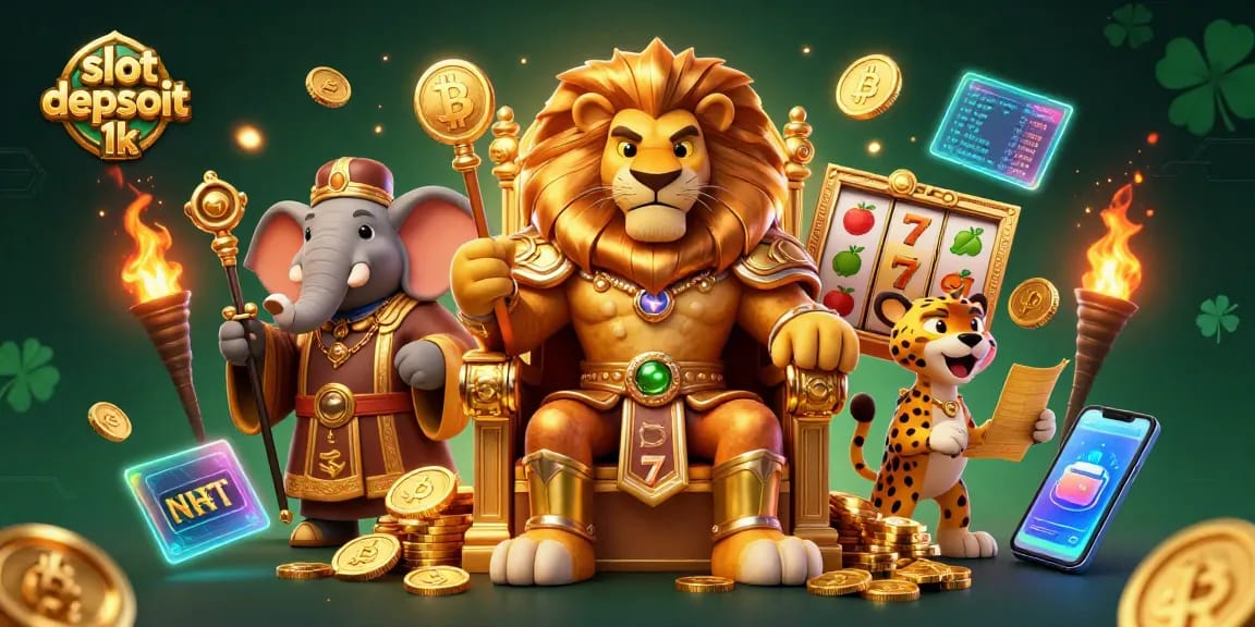 Experience gaming excitement with the slot depsoit 1k casino scene featuring lively characters and vivid symbols.