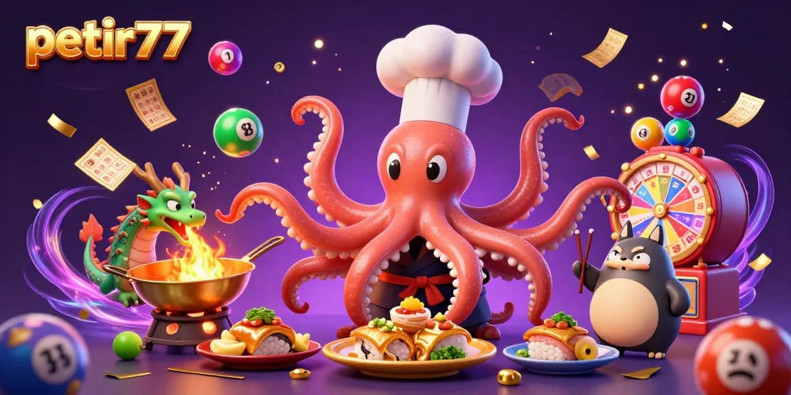 Join the excitement of petir777 with vibrant casino games, dynamic prizes, and fun characters in a festive scene.