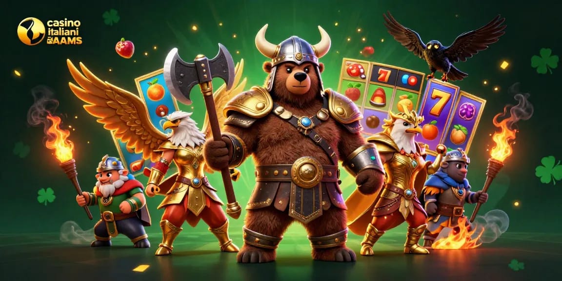 Vivi un'azione emozionante nei casino italiani non AAMS con personaggi 3D vibranti ed elementi delle slot machine.