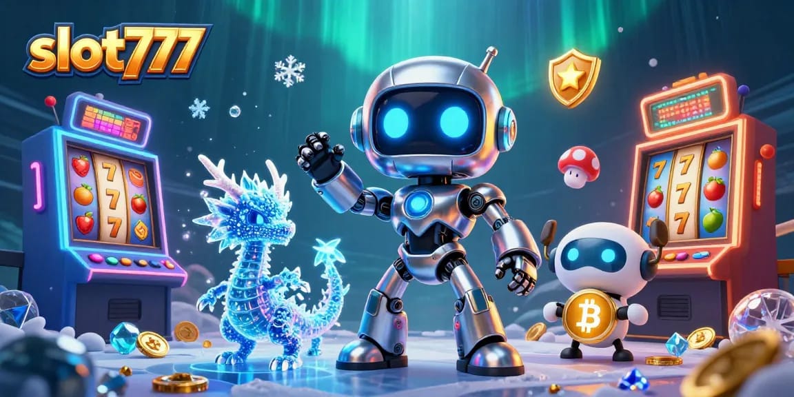Engage with slot777 and explore vibrant 3D slots featuring cyberpunk robot and crypto elements.