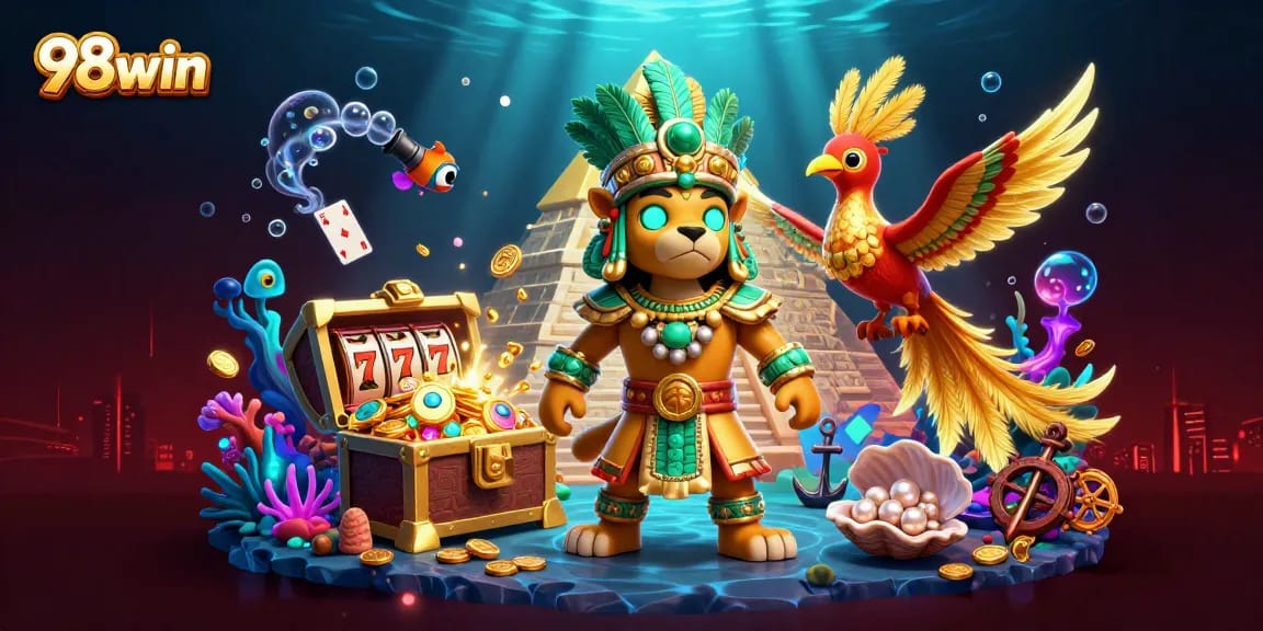 Win big with 98win's immersive casino experience featuring vibrant game elements.