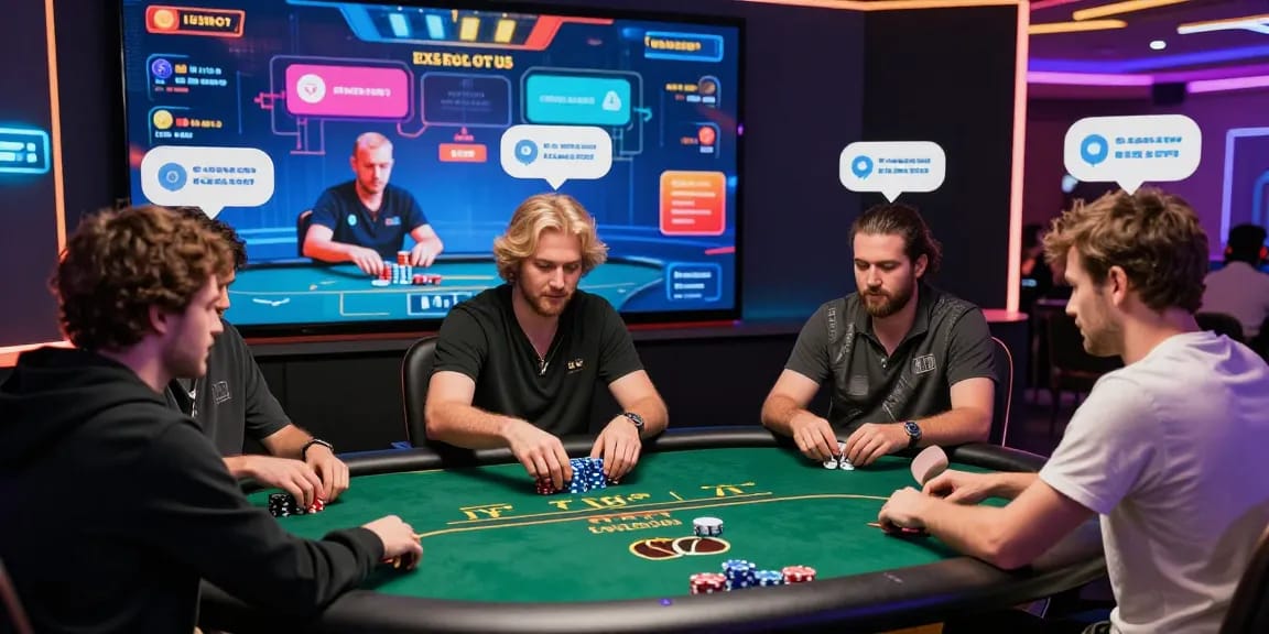 Game Poker Uang Asli Dominobet players enjoying vibrant online poker tables.