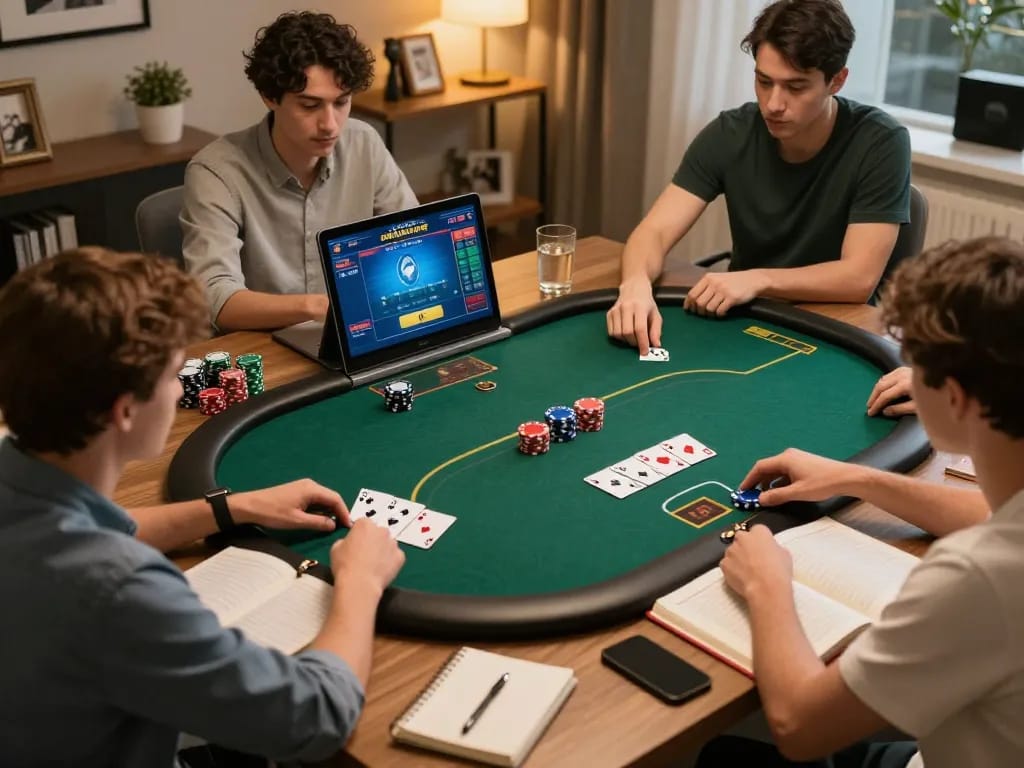 Players strategizing while playing MM88 online poker for better odds and immersive gaming experience.