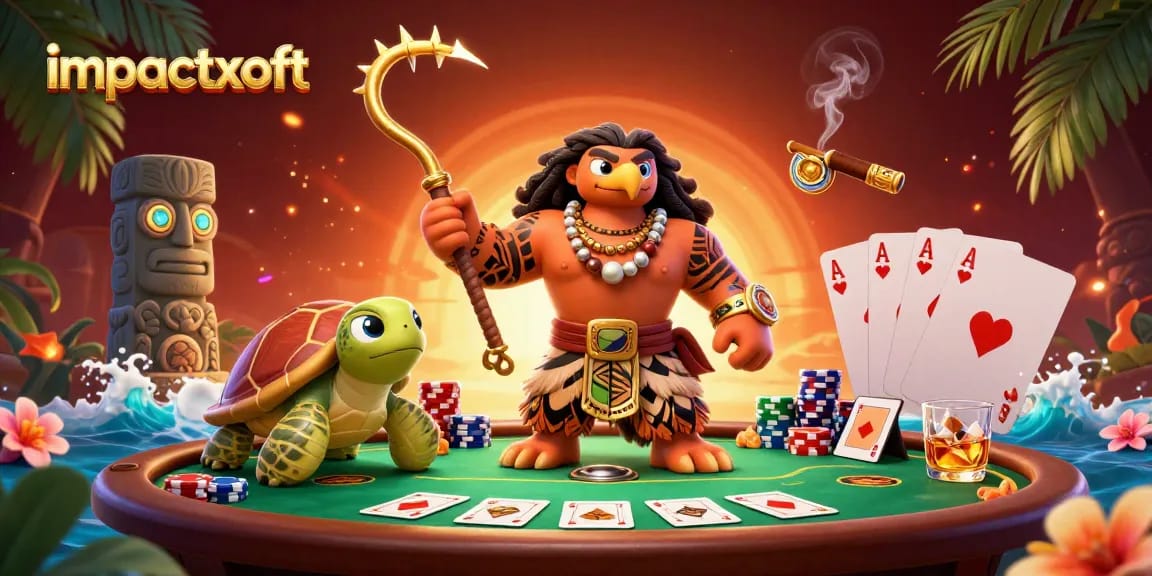 Bet big at impactxoft with a dynamic casino scene featuring poker elements and vivid characters.