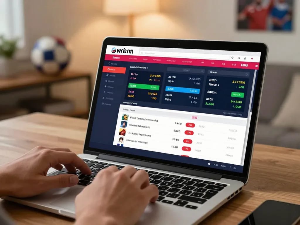 Engaging betting scene on laptop screen featuring oddy sports odds and live updates.