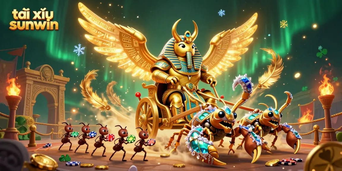 Engage in thrilling tài xỉu sunwin gameplay surrounded by vibrant 3D characters and casino elements.
