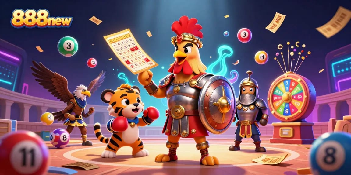 Experience the vibrant excitement of gambling with 888new's dynamic 3D casino illustration.