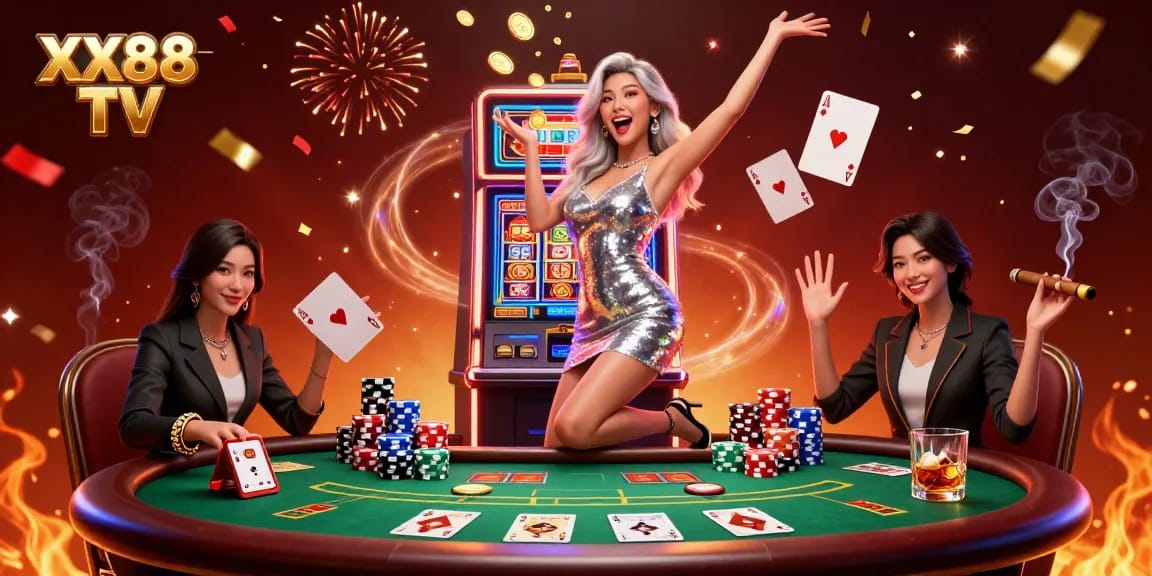 Experience excitement at XX88 TV while celebrating a jackpot win at a casino!