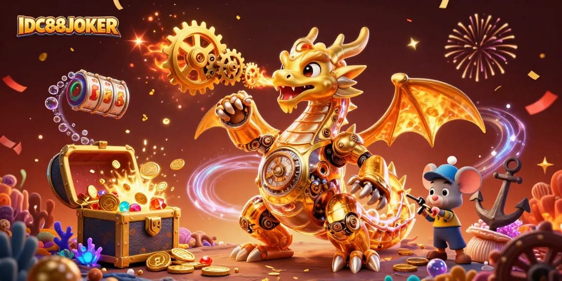 Experience thrilling gameplay at IDC88JOKER with dynamic slot reels and vibrant casino elements.
