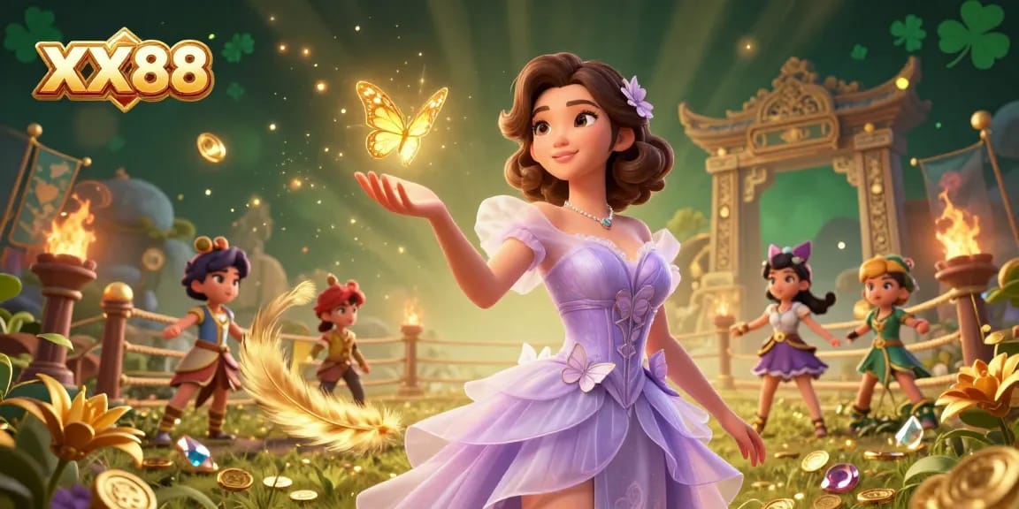 Experience the excitement of XX88 with stunning visuals of casino games and golden prizes.