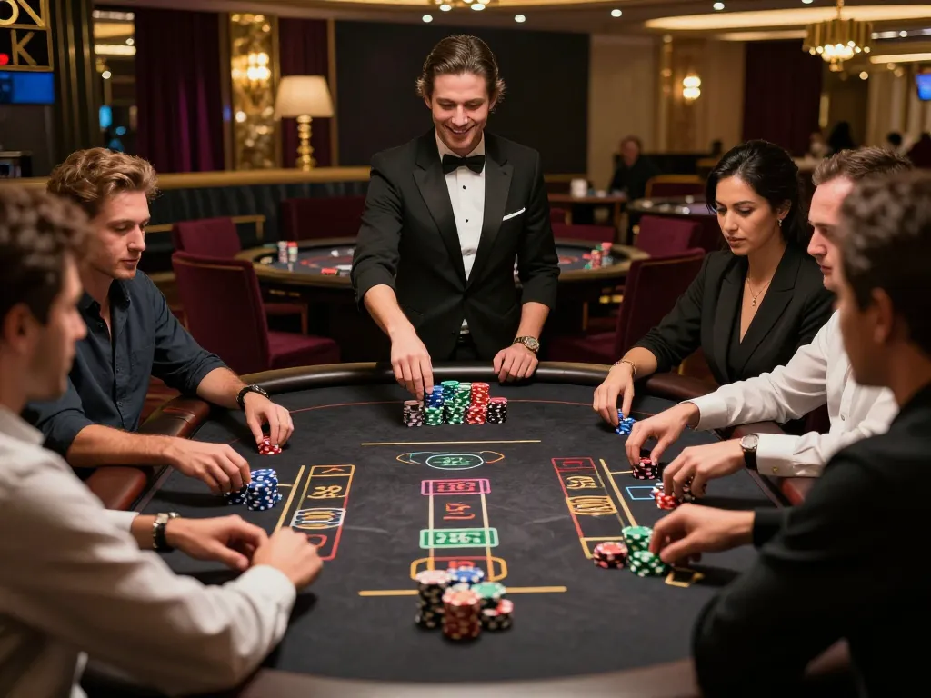 Engaging blackjack gameplay at a luxurious casino showcasing the excitement of 7m gaming experience.