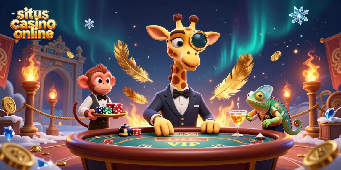 Experience the excitement of situs casino online with a high-roller giraffe, monkey valet, and chameleon bartender.