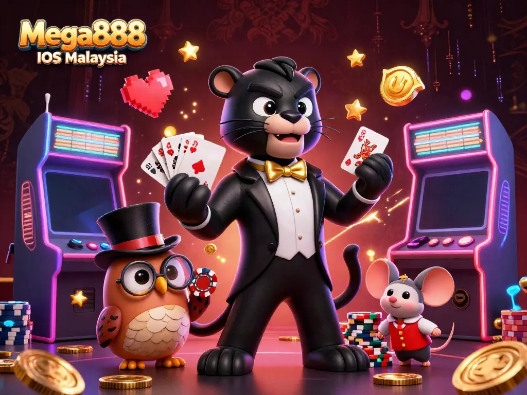 Join the fun with Mega888 iOS Malaysia, where the stylish characters deal cards and play for big wins!