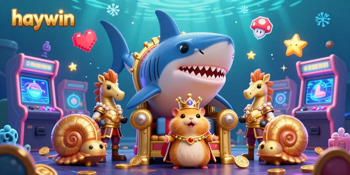 Experience haywin's colorful casino adventure with a golden hamster king and vibrant gaming elements.