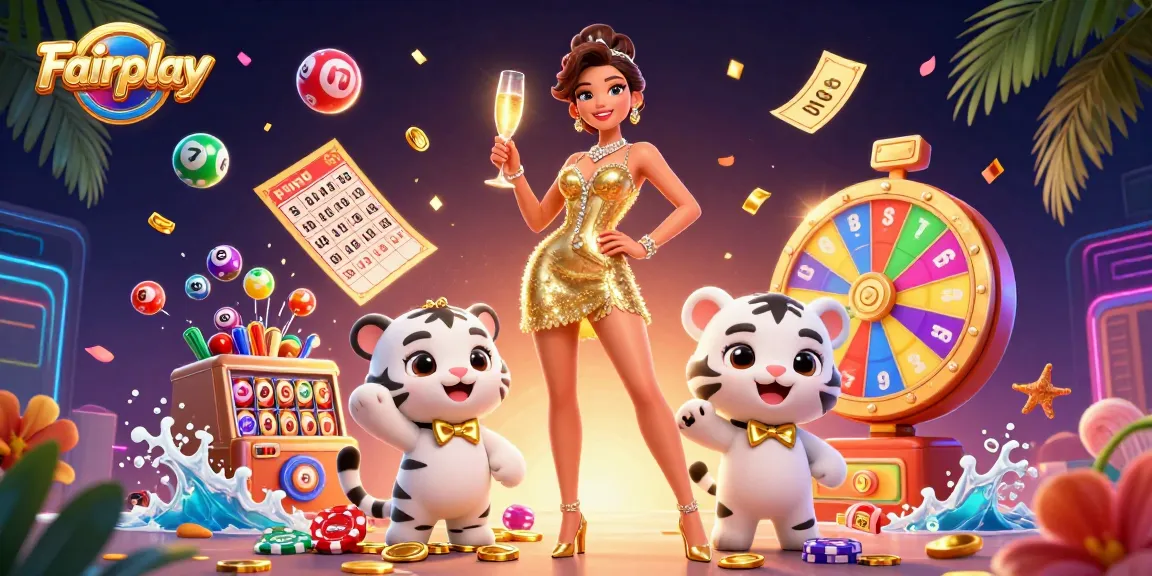 Experience Fairplay with a glamorous scene of lively lottery elements and casino excitement.
