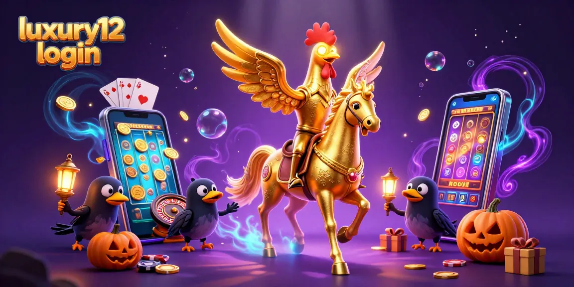 Masuk ke luxury12 login sambil menikmati permainan slot dengan simbol keberuntungan dan latar belakang kasino yang megah.
