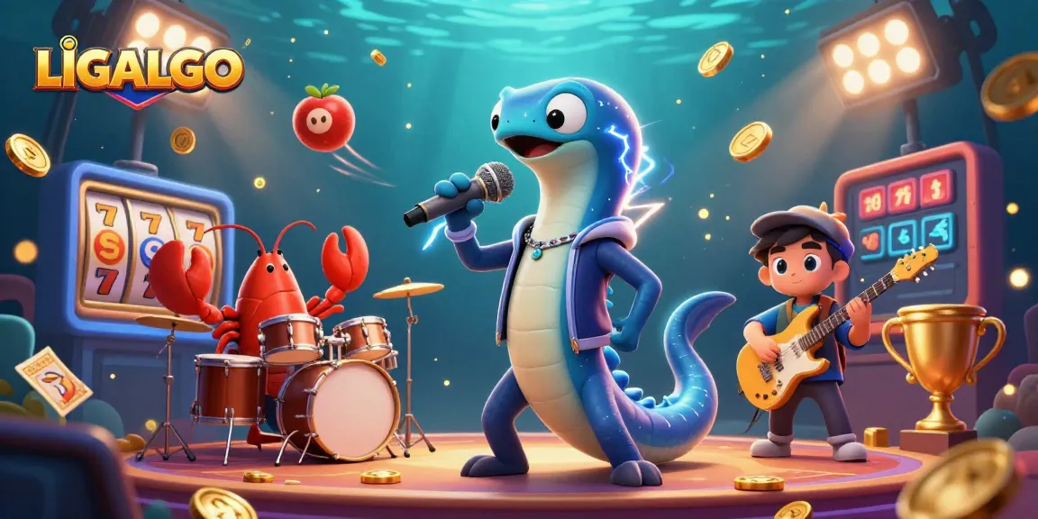 LIGALGO showcases an energetic casino performance with a DJ eel and dynamic gaming elements
