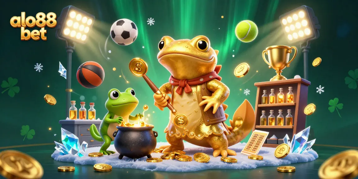 Experience the excitement of alo88 bet with a dynamic 3D casino scene featuring a golden salamander alchemist.