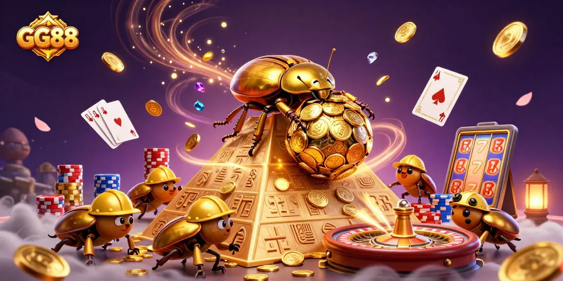 Experience thrilling gaming at GG88 with golden coins and vibrant casino elements.