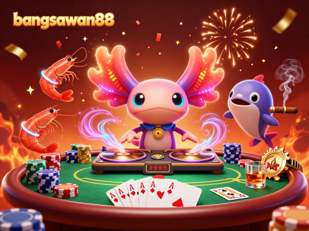 Experience the excitement of bangsawan88 at a vibrant casino scene with dynamic underwater characters.