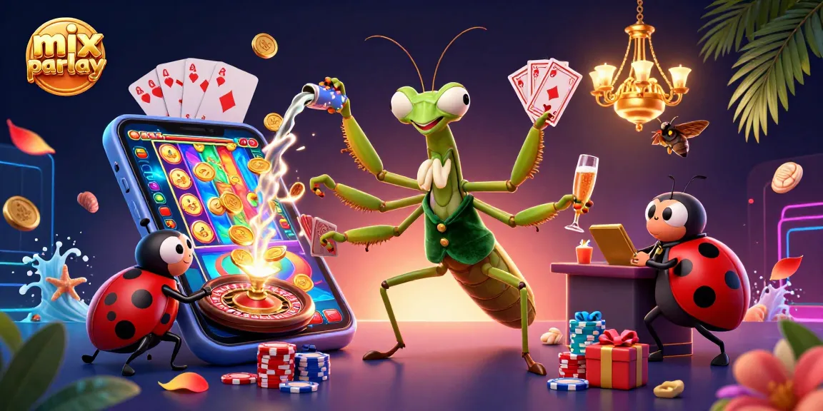 Engaging mix parlay scene featuring the giant mantis card sharp dealing cards and golden coins flying