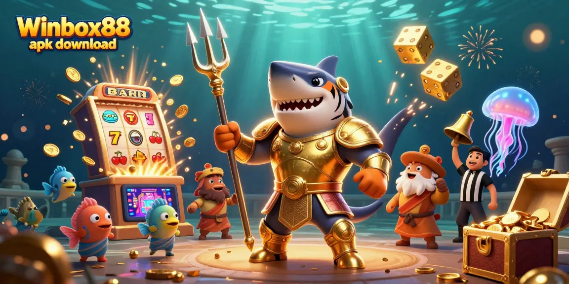 Access the thrilling Winbox88 apk download for gaming excitement with a vibrant underwater casino scene.