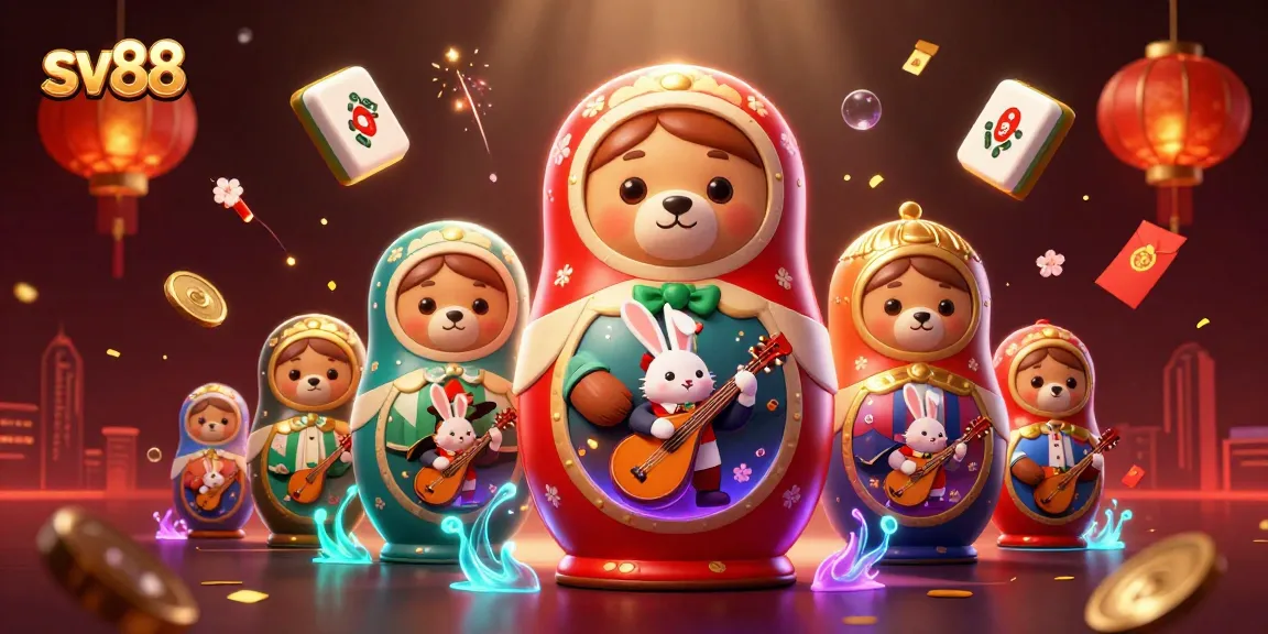 Win big with sv88 in this vibrant 3D cartoon scene showcasing casino excitement.