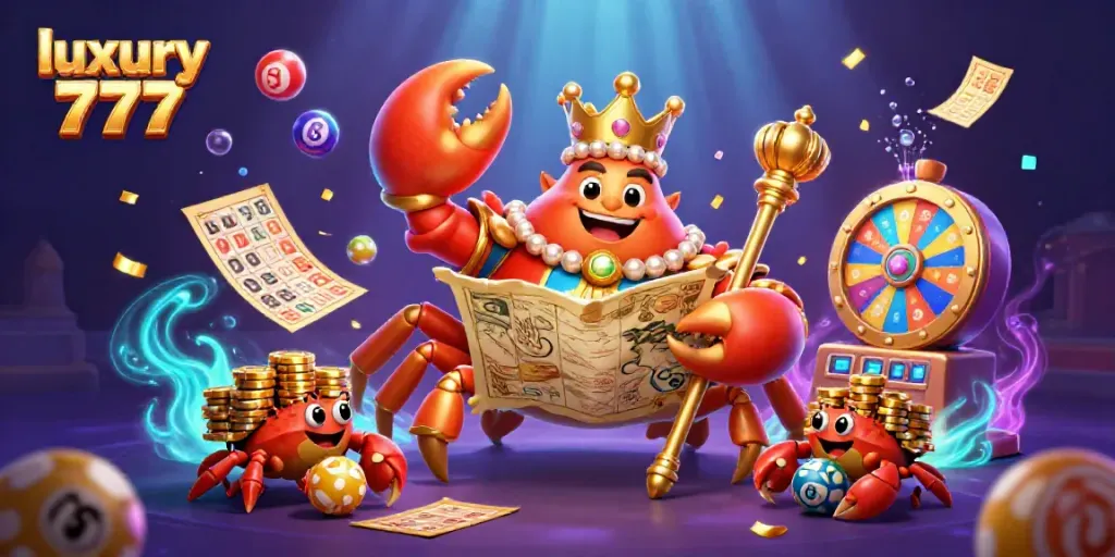 Experience the thrilling luxury 777 casino adventure with vibrant game elements and characters.
