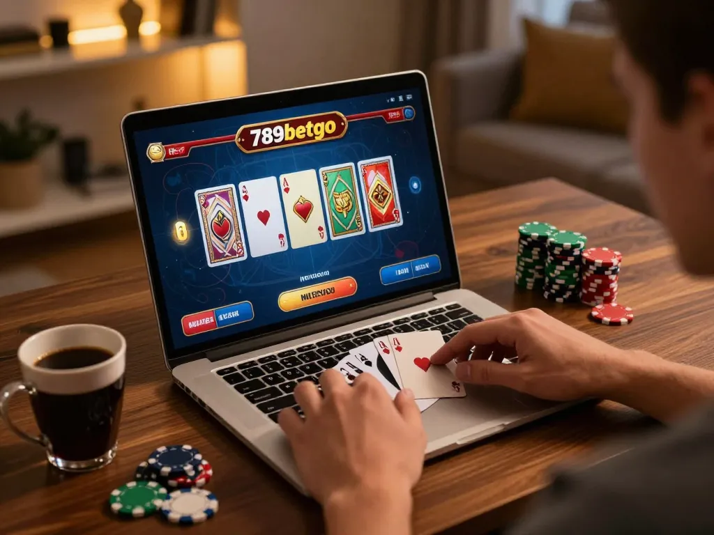 Experience thrilling poker gameplay with 789betgo interface, showcasing vibrant card designs and strategy.