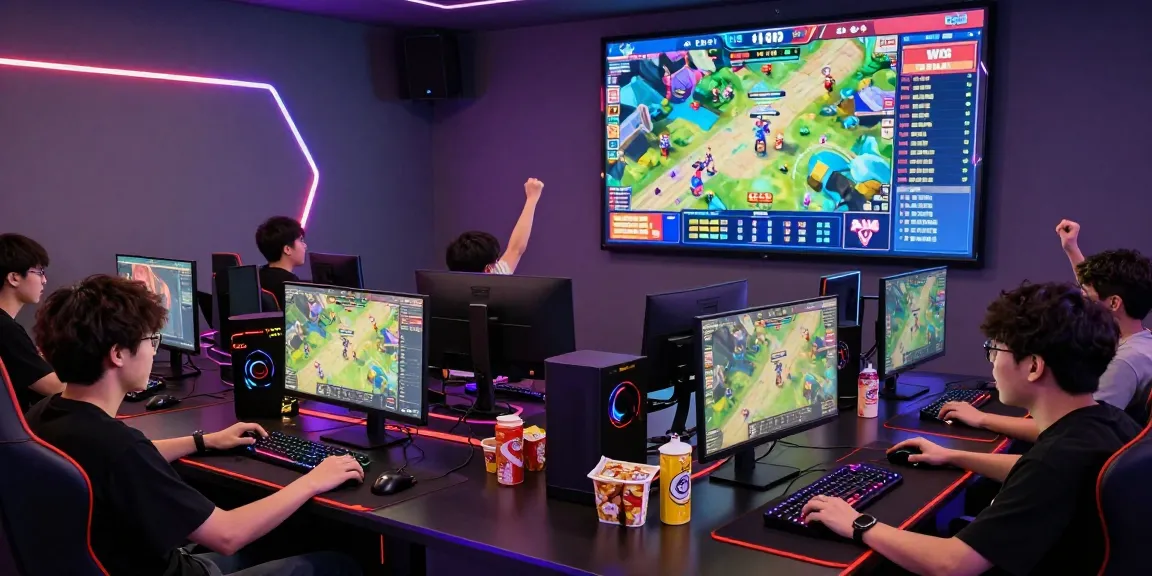 Players enjoying various game bài đổi thưởng in a vibrant gaming environment with LED lighting.