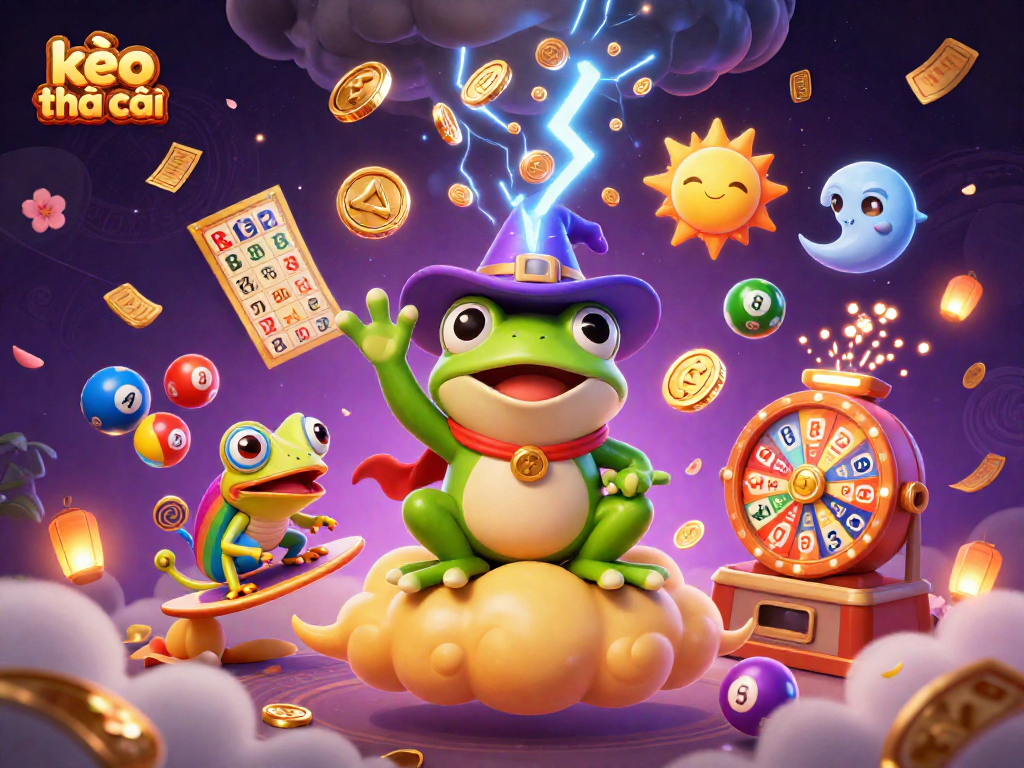 Experience kèo nhà cái thrills with an energetic 3D casino scene filled with magical elements.