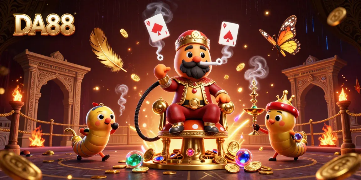 Experience DA88's vibrant gaming world with a Turkish sultan caterpillar master in a mystical scene.