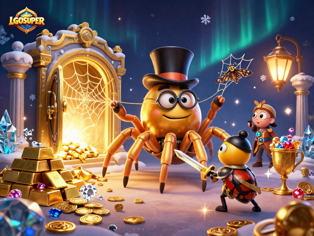 Engage with LGOSUPER's thrilling fish shooting game, illustrated with vibrant cartoon characters and casino elements.