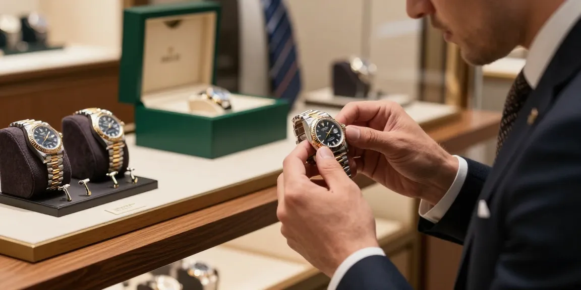 Discover Rolex super clone watches with exquisite craftsmanship showcased in a chic boutique setting.