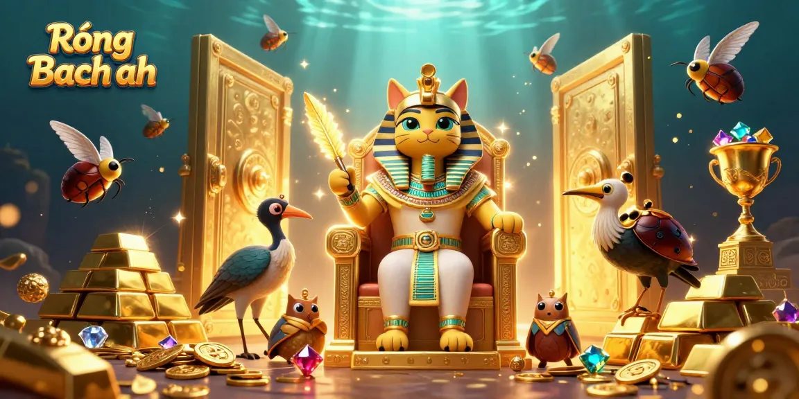 Engage with Rồng Bạch Kim's dynamic lottery action, featuring treasures and lucky symbols.