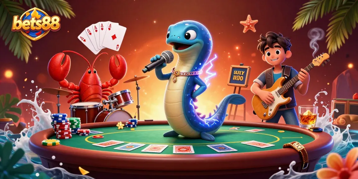 Experience the thrill of bets88 in a vibrant underwater casino with a DJ eel, lobster drummer, and seahorse guitarist.