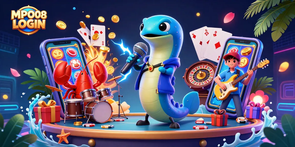 MPO08 LOGIN powers up with vibrant underwater performance of a DJ eel embracing casino excitement.