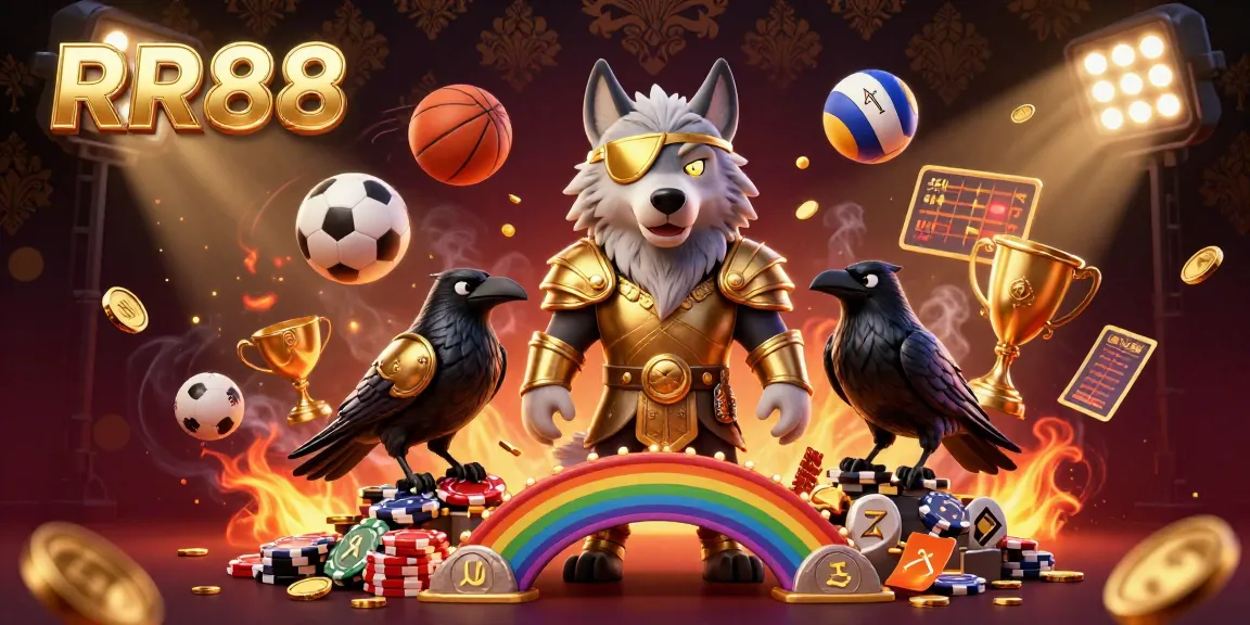 Win big with RR88 as the Norse Odin wolf leads you through a vibrant casino adventure filled with excitement.