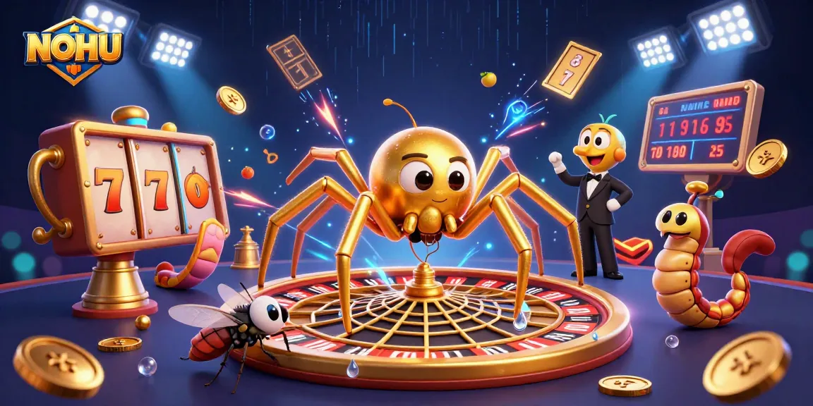Experience the thrill of NOHU as the golden spider spins its roulette wheel of bets.
