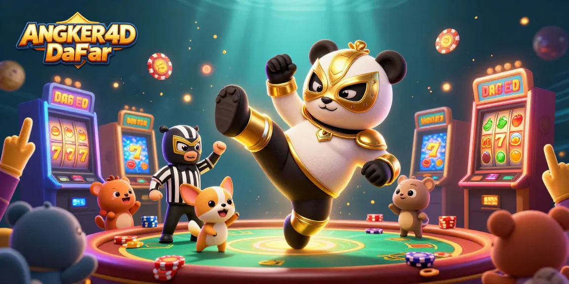 Engage in exciting gaming at ANGKER4D Daftar featuring vibrant slot machines and dynamic characters.