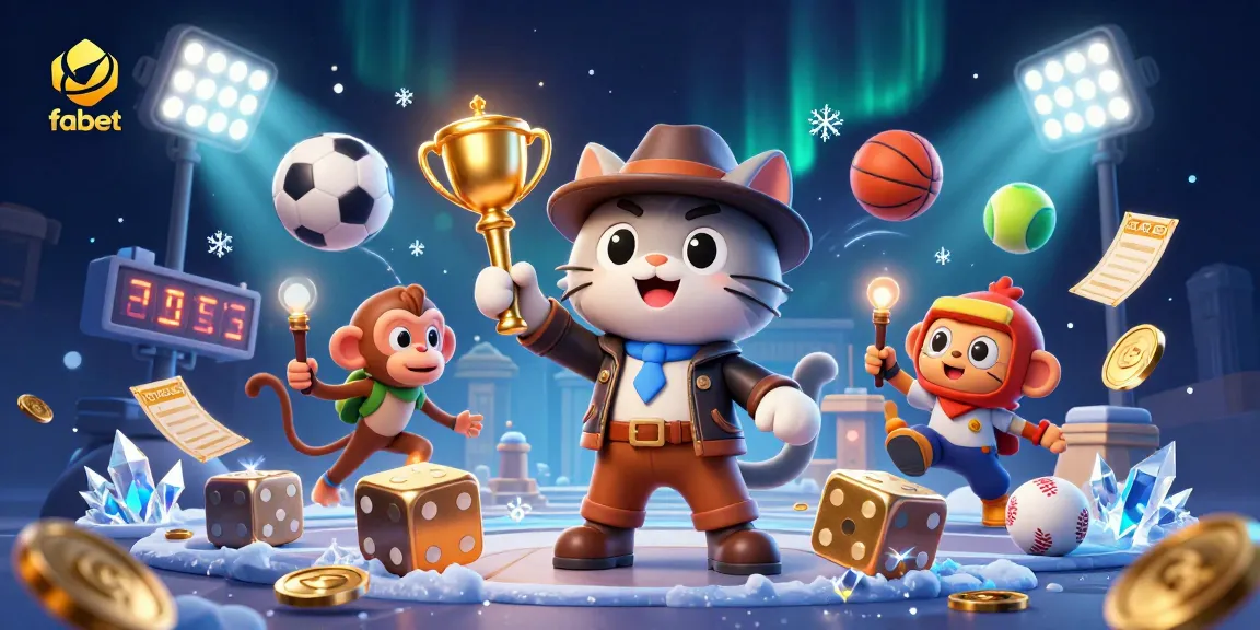 Experience fabet with an adventurer cat uncovering casino treasures amidst vibrant sports action.
