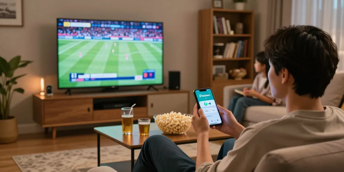 Enjoying movies and live sports on Pikashow APK in a cozy living room setup with family.