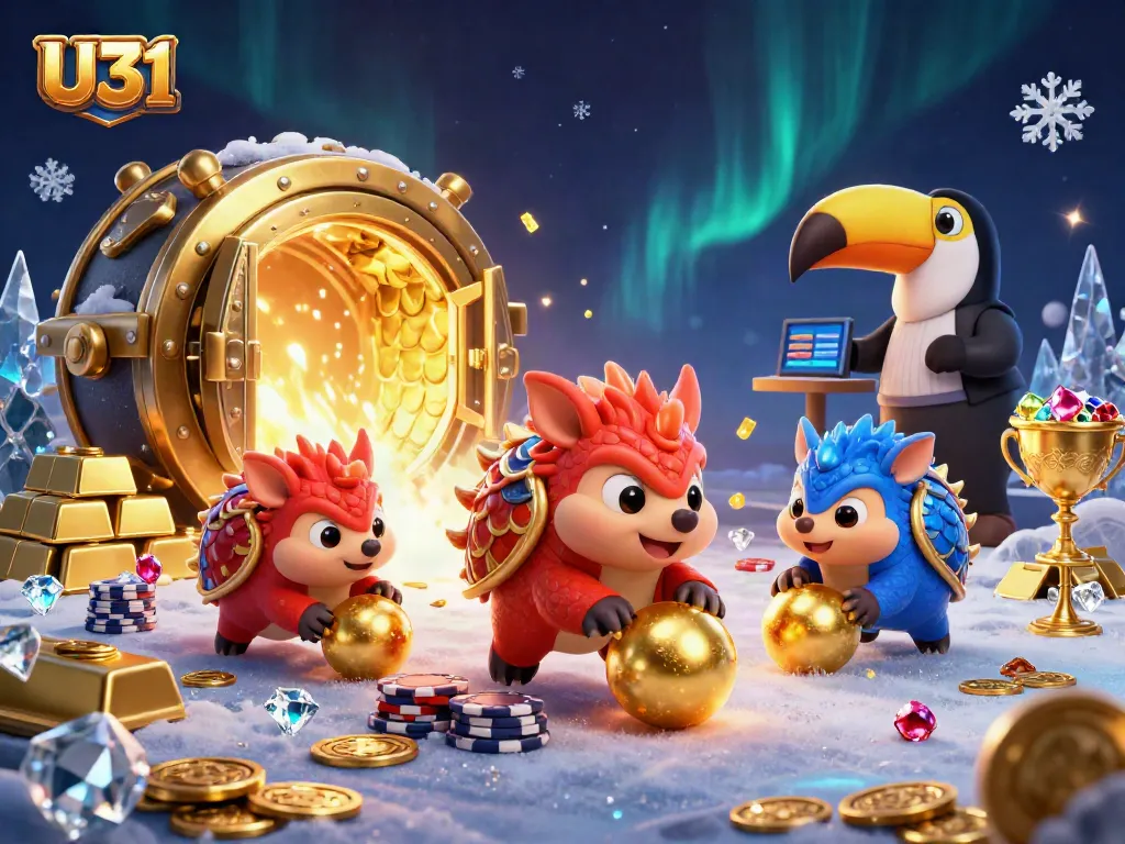 U31 pangolins bowling through poker chips, showcasing exciting casino gameplay elements.