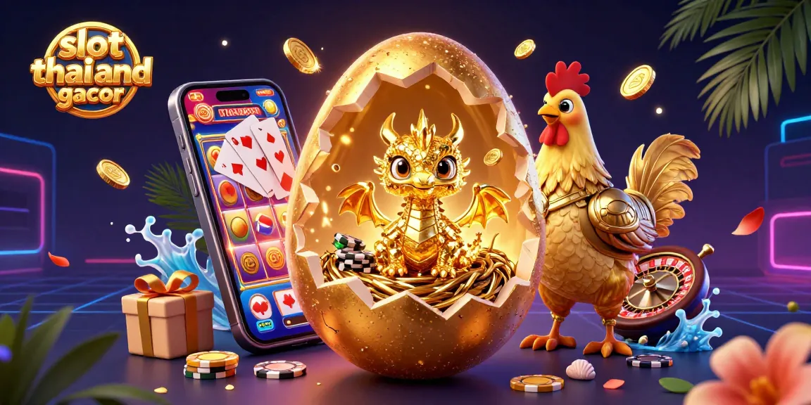 Experience the thrill of slot thailand gacor with a golden dragon, poker chips, and vibrant game elements.