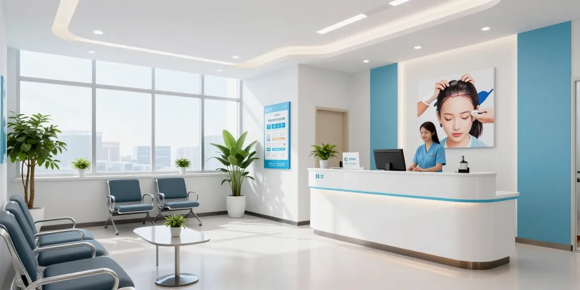 Hair transplant turkey price in a modern health clinic's consultation area for patient care.
