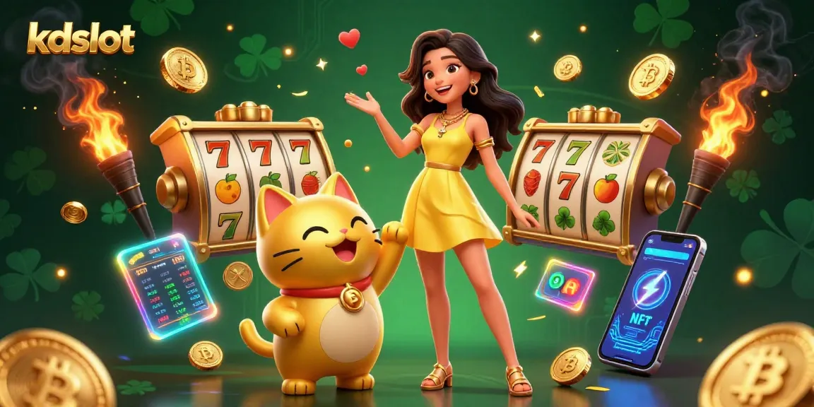 Play thrilling kdslot games with the cheerful atmosphere and golden lucky cat mascot.