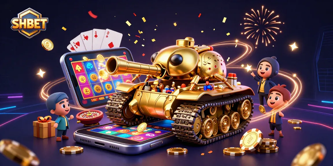 Experience vibrant gameplay with SHBET's unique casino atmosphere through a 3D illustration.