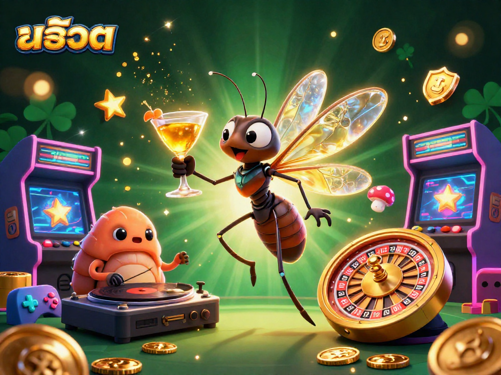 Engage in สล็อต gaming excitement with vibrant characters and dynamic casino elements.